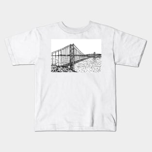 GOLDEN GATE BRIDGE ink painting .2 Kids T-Shirt